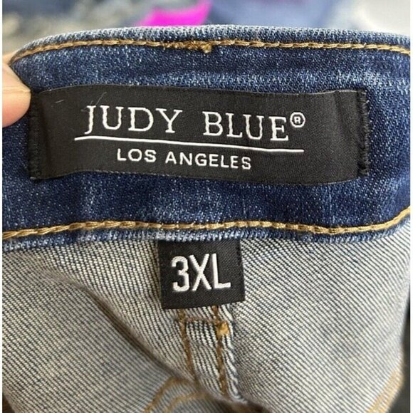 Judy Blue Denim Shorts Stretch High Waist White Speckle Size 3XL New NWT - Picture 12 of 14